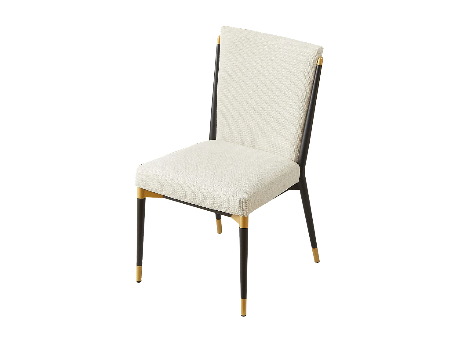 Set di 2 sedie con gambe regolabili in altezza - Tessuto beige - Struttura in metallo