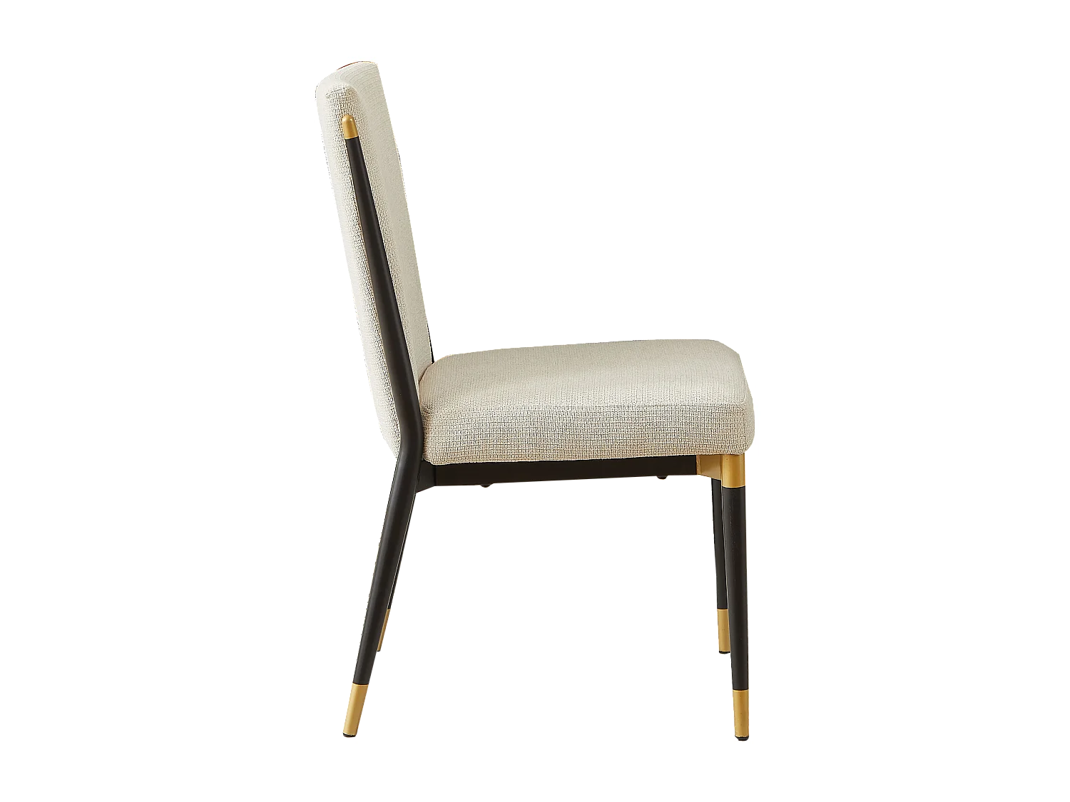 Set di 2 sedie con gambe regolabili in altezza - Tessuto beige - Struttura in metallo