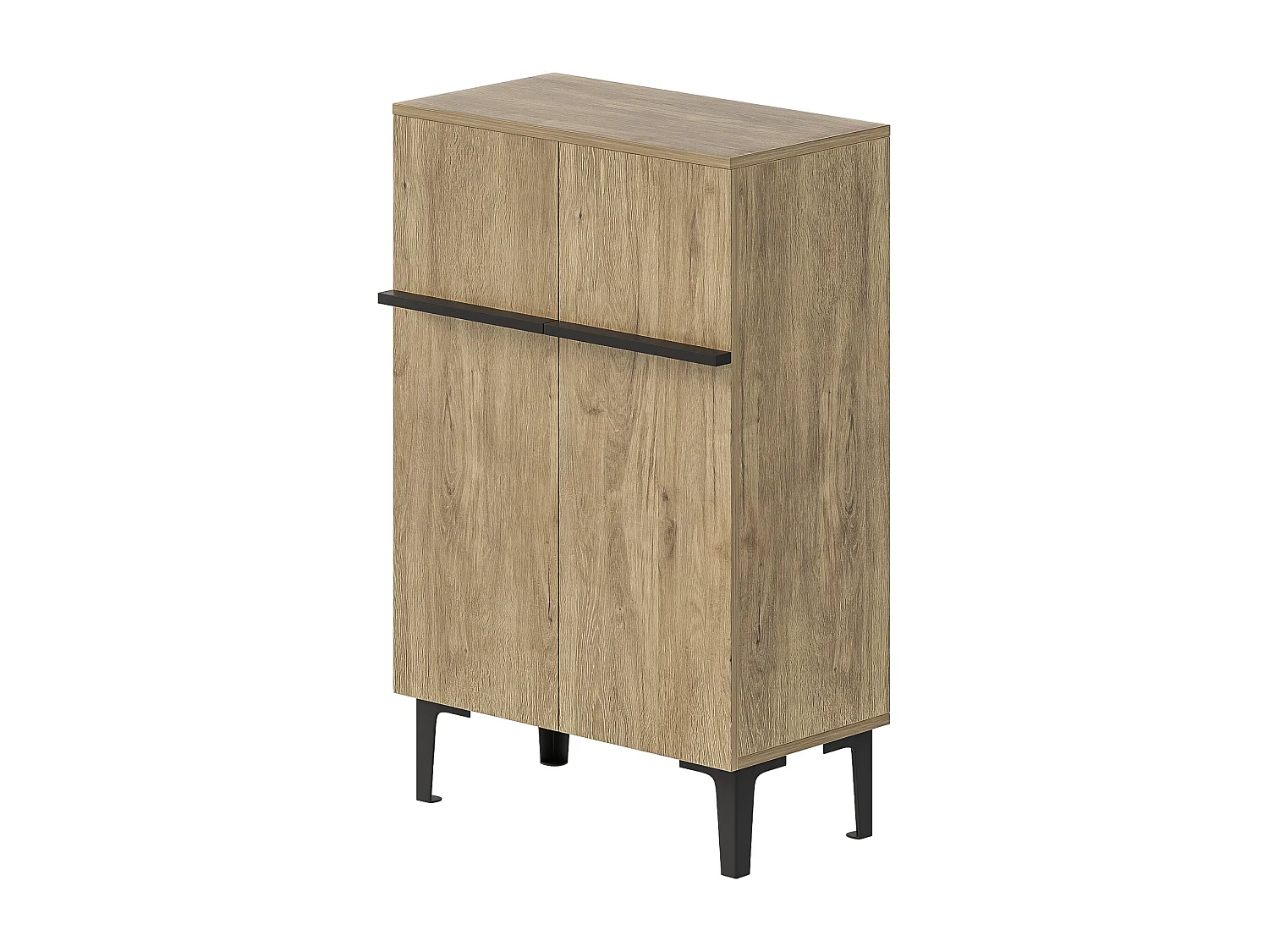 Meuble à chaussures en couleur bois avec 2 porte - étagères réglables  60 × 34,5 x 95 cm