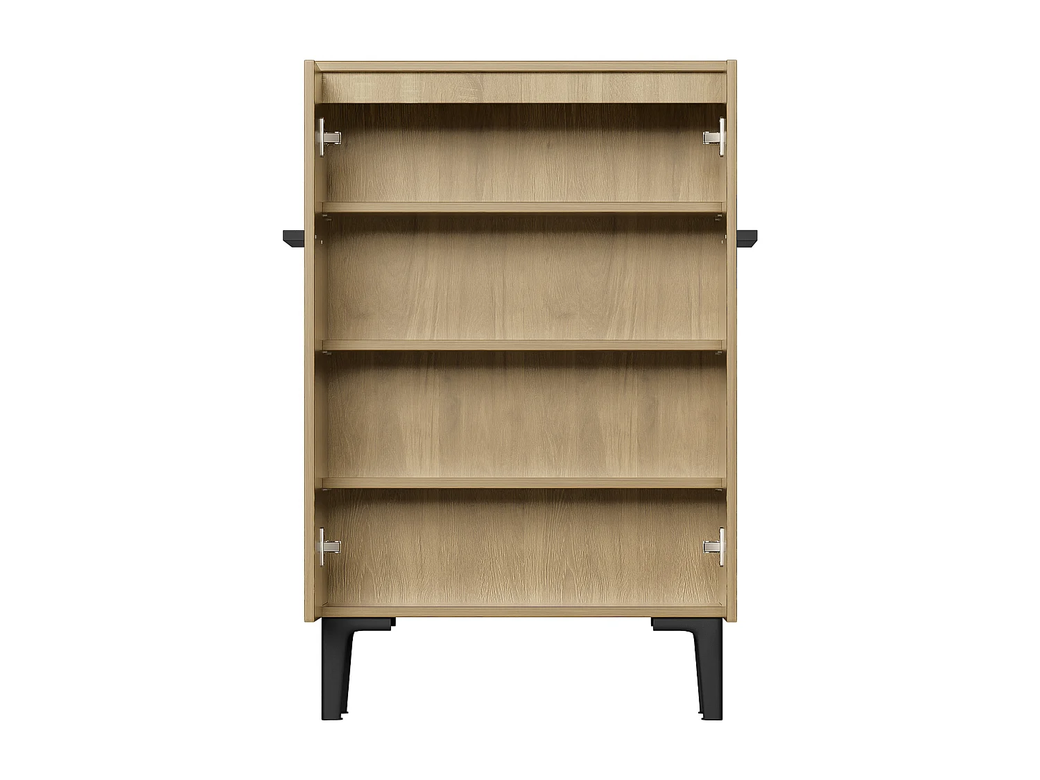 Meuble à chaussures en couleur bois avec 2 porte - étagères réglables  60 × 34,5 x 95 cm