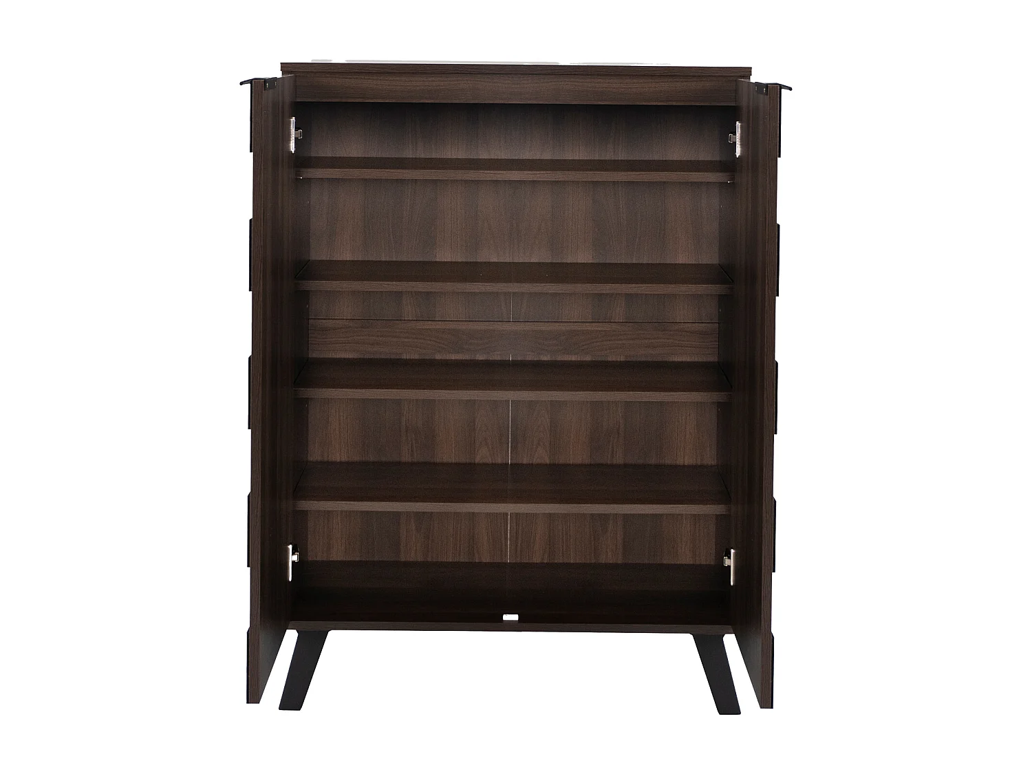 Meuble à chaussures avec 5 étagères en bois foncé 80 x 35,5 x 110 cm - étagères réglables