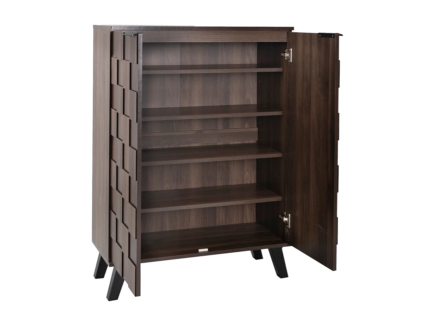 Meuble à chaussures avec 5 étagères en bois foncé 80 x 35,5 x 110 cm - étagères réglables