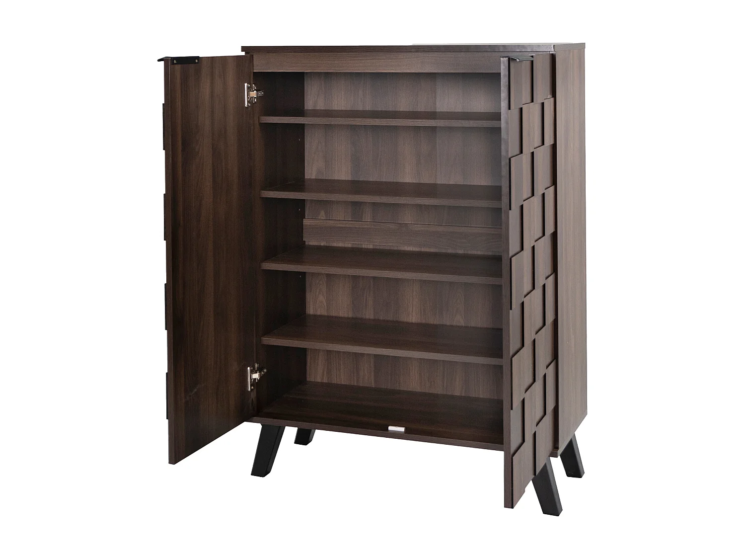 Meuble à chaussures avec 5 étagères en bois foncé 80 x 35,5 x 110 cm - étagères réglables