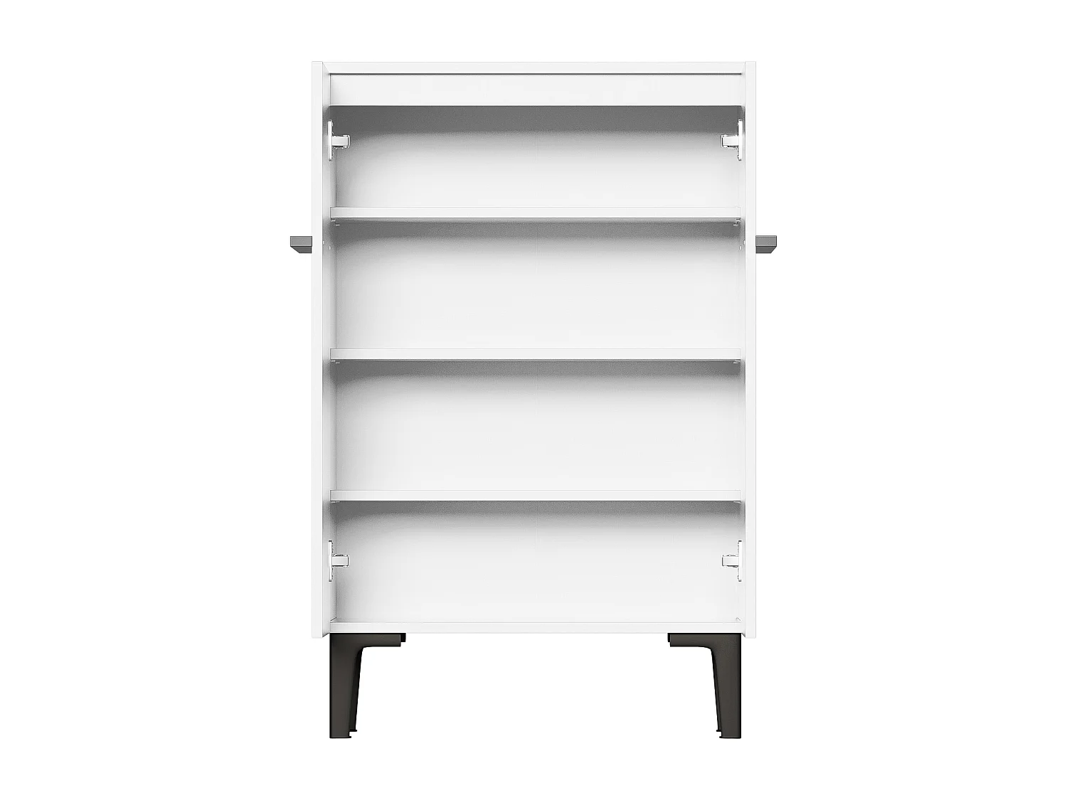 Meuble à chaussures blanc avec 2 porte - étagères réglables 60 × 34,5 x 95 cm