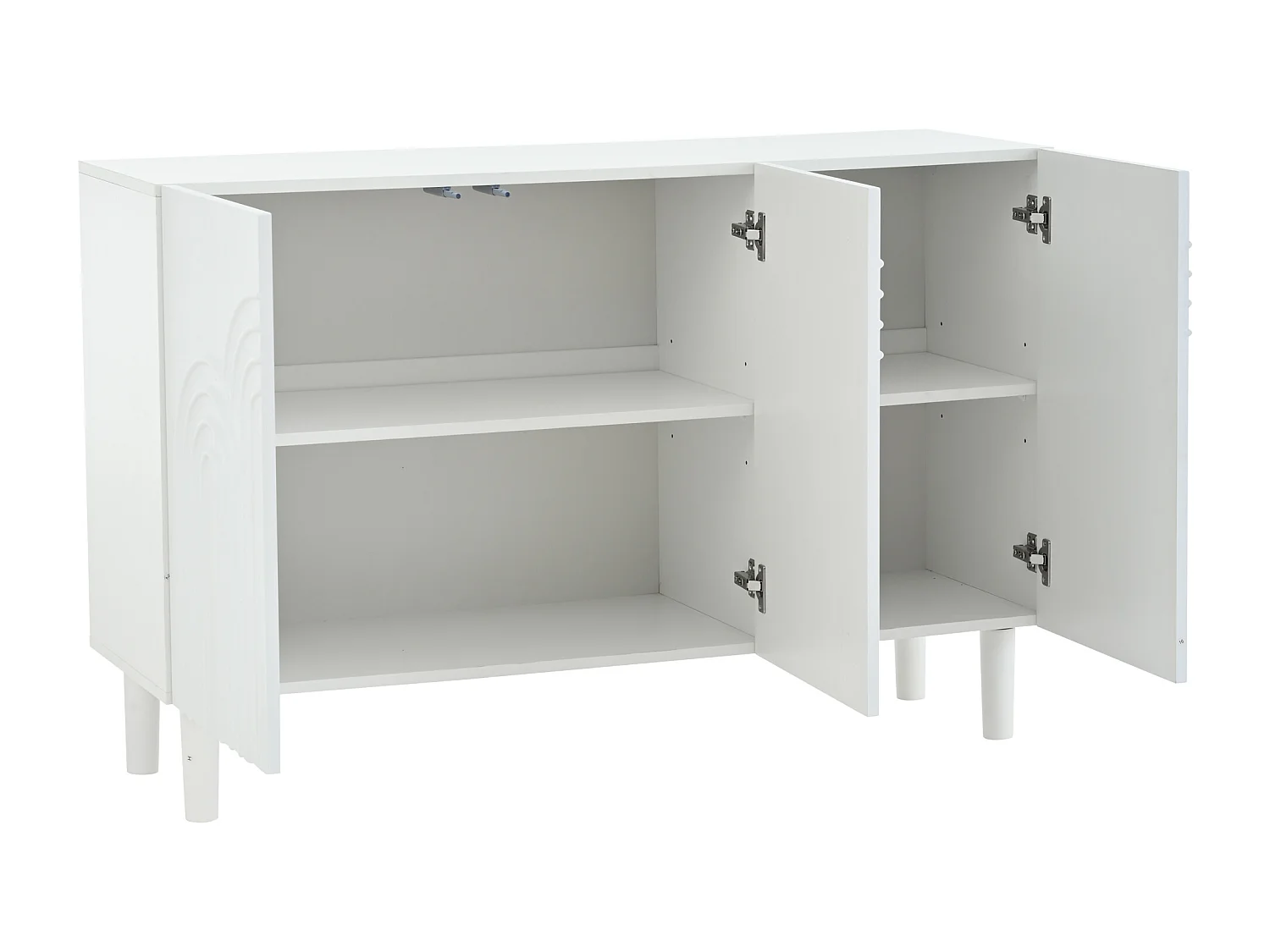 Buffet avec 3 portes en MDF - Etagère réglable - Blanc