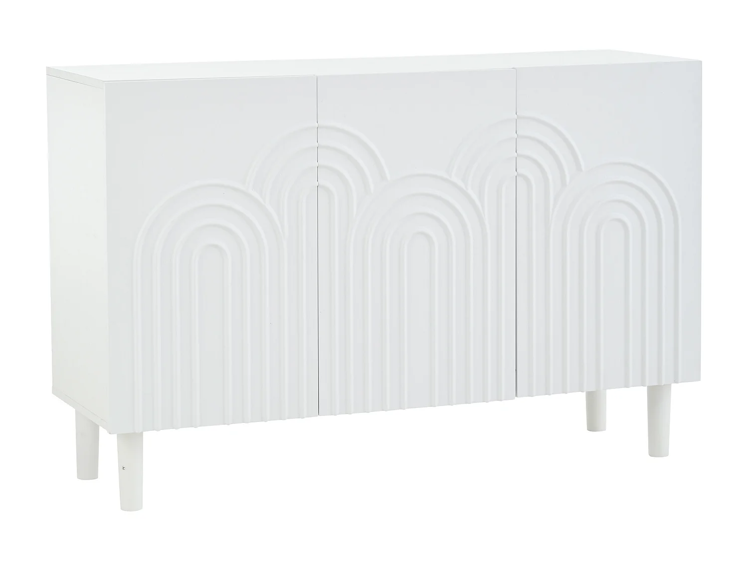 Buffet avec 3 portes en MDF - Etagère réglable - Blanc