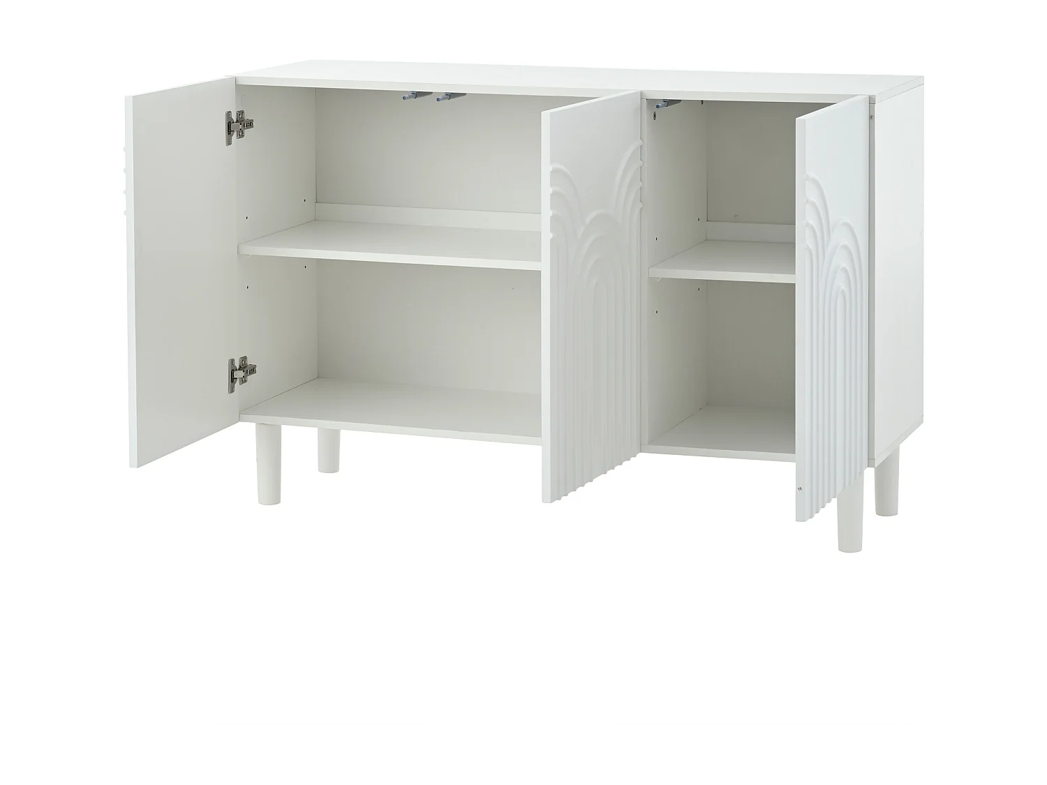 Buffet avec 3 portes en MDF - Etagère réglable - Blanc