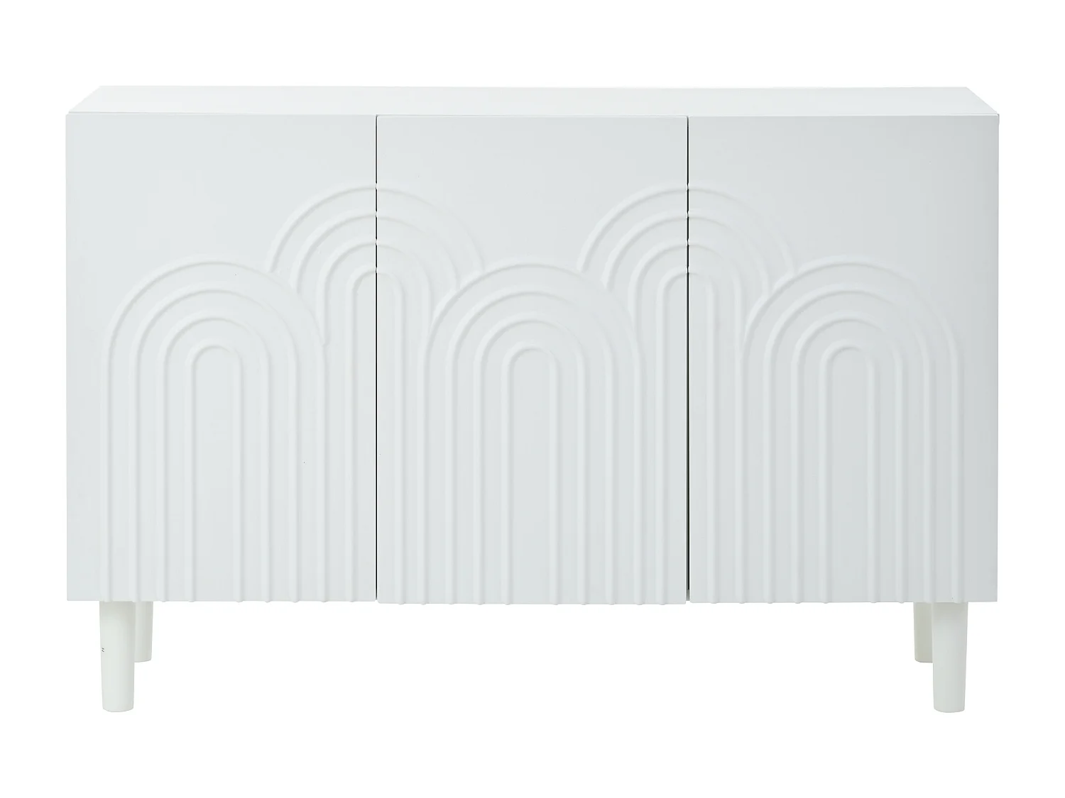Buffet avec 3 portes en MDF - Etagère réglable - Blanc