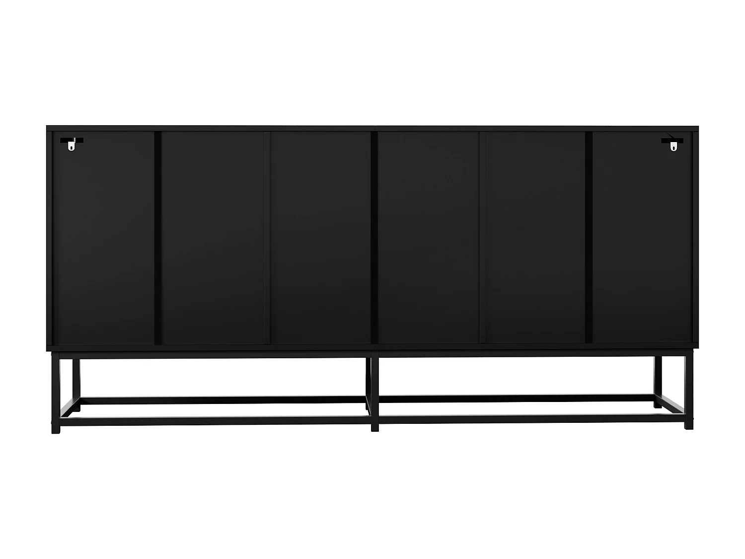 Buffet noir avec 6 portes - Grand espace de rangement 160x38x75.5cm
