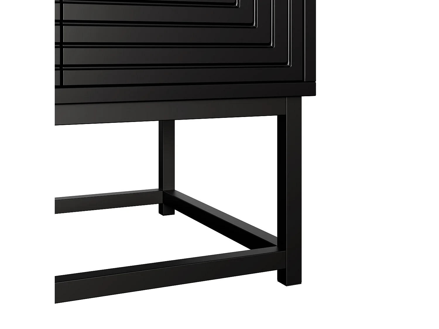 Buffet noir avec 6 portes - Grand espace de rangement 160x38x75.5cm