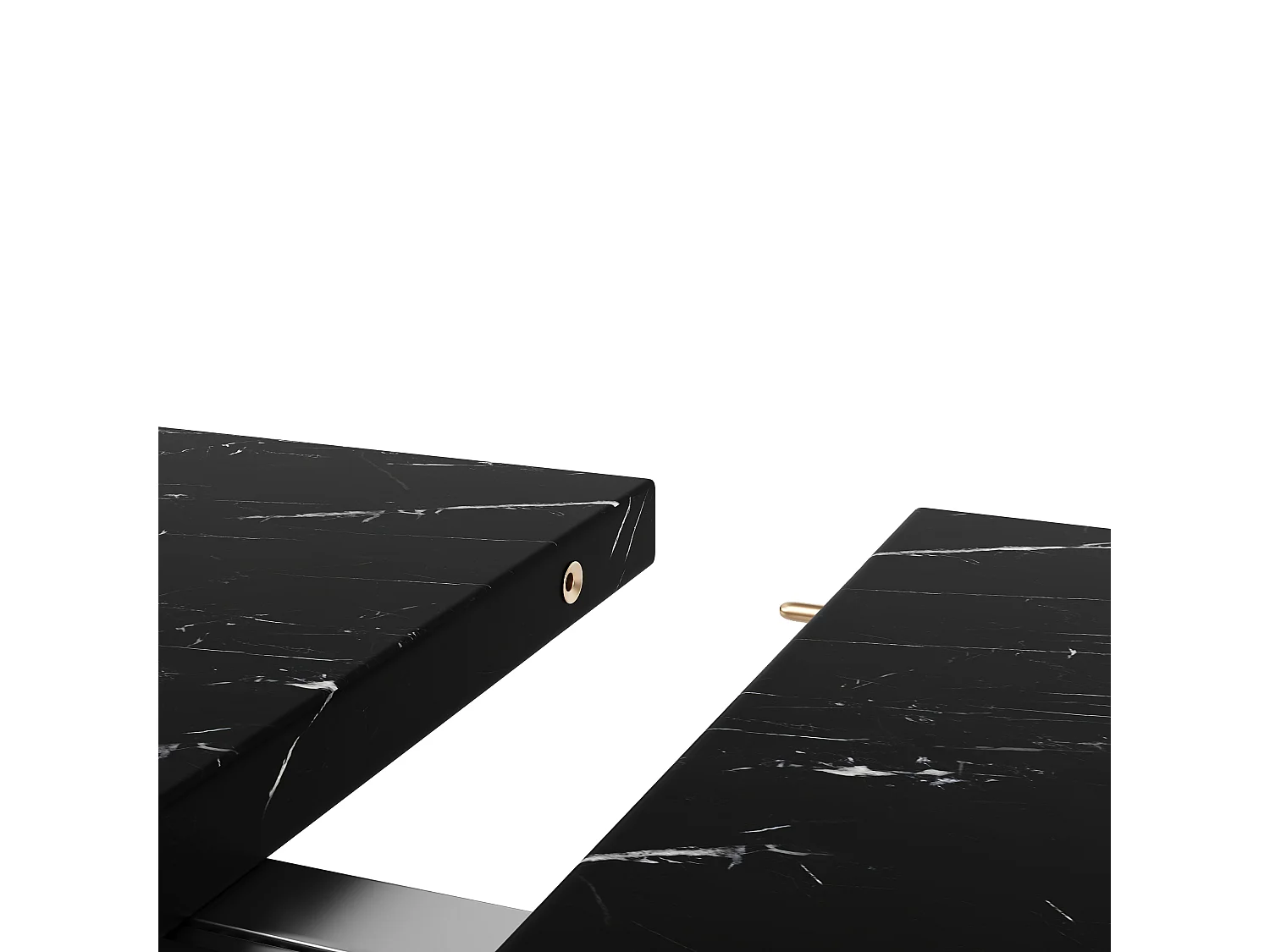 Ensemble table à manger extensible 100-140 cm + 4 chaises velours beige - Plateau effet marbre