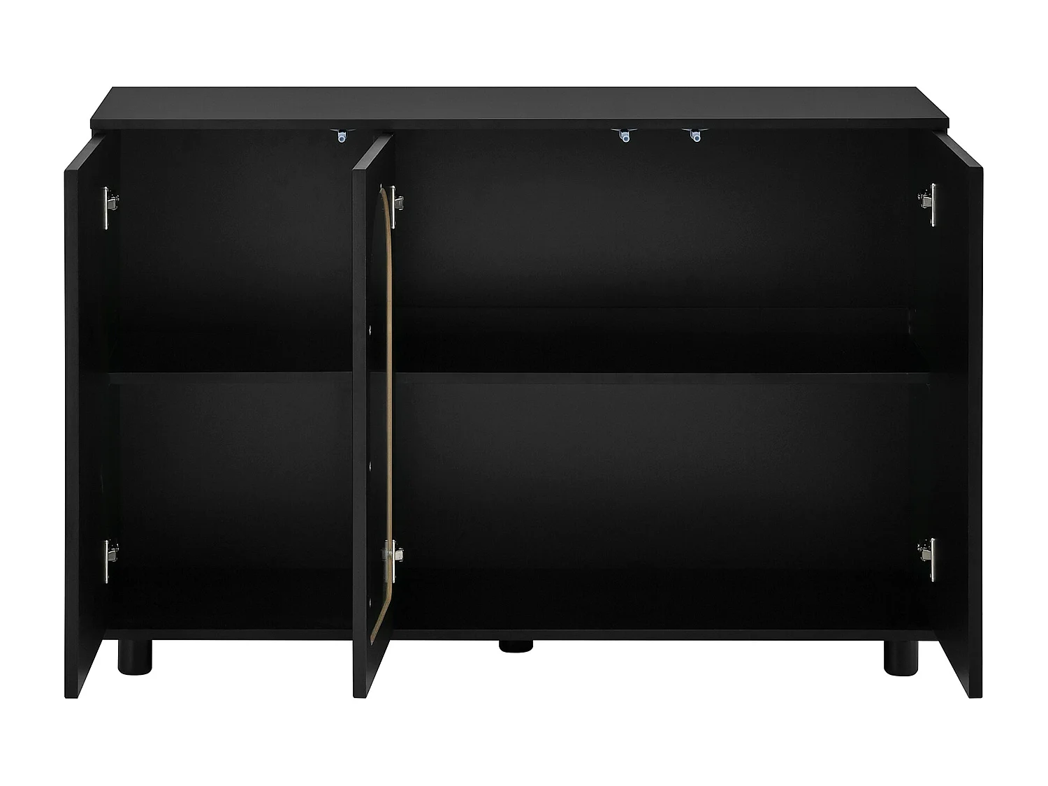 Buffet noir avec 3 portes - étagères réglables - Bois en MDF et PB