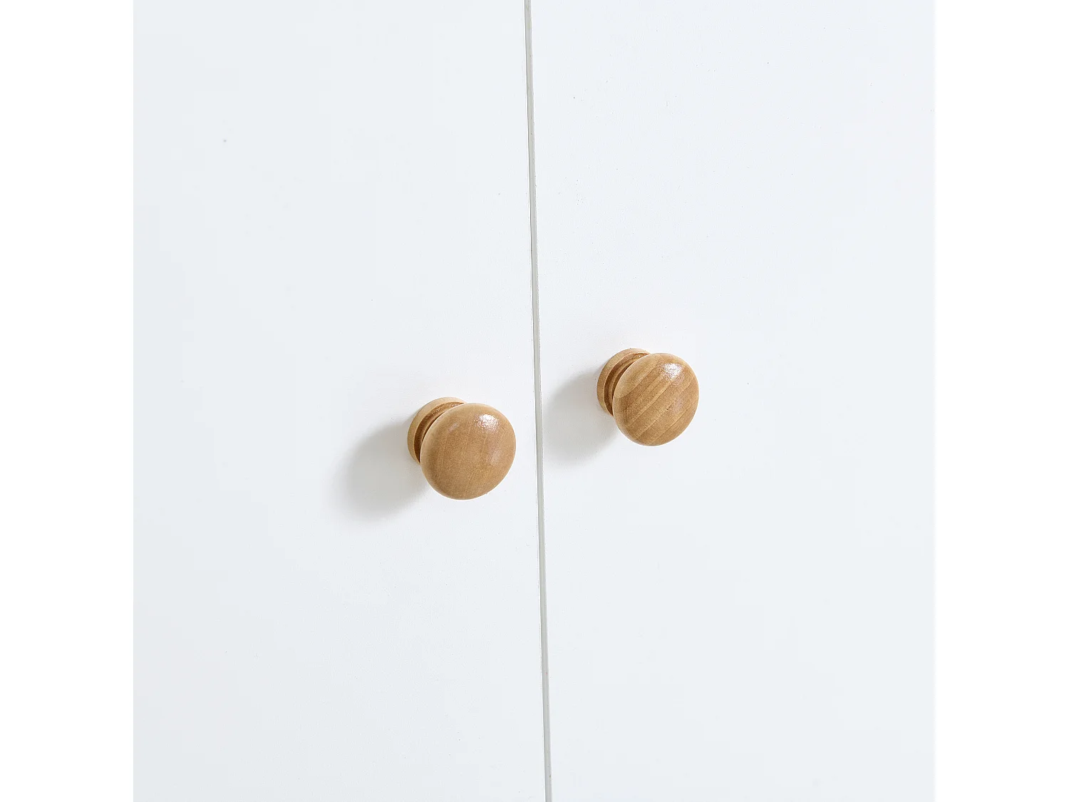 Buffet de cuisine avec LED, tiroir et portes - Grande rangement - Couleur blanc et bois