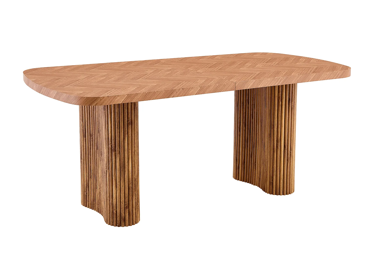 Table à manger 180x90cm pour 4 à 6 personnes - Plateau texturé - Couleur bois