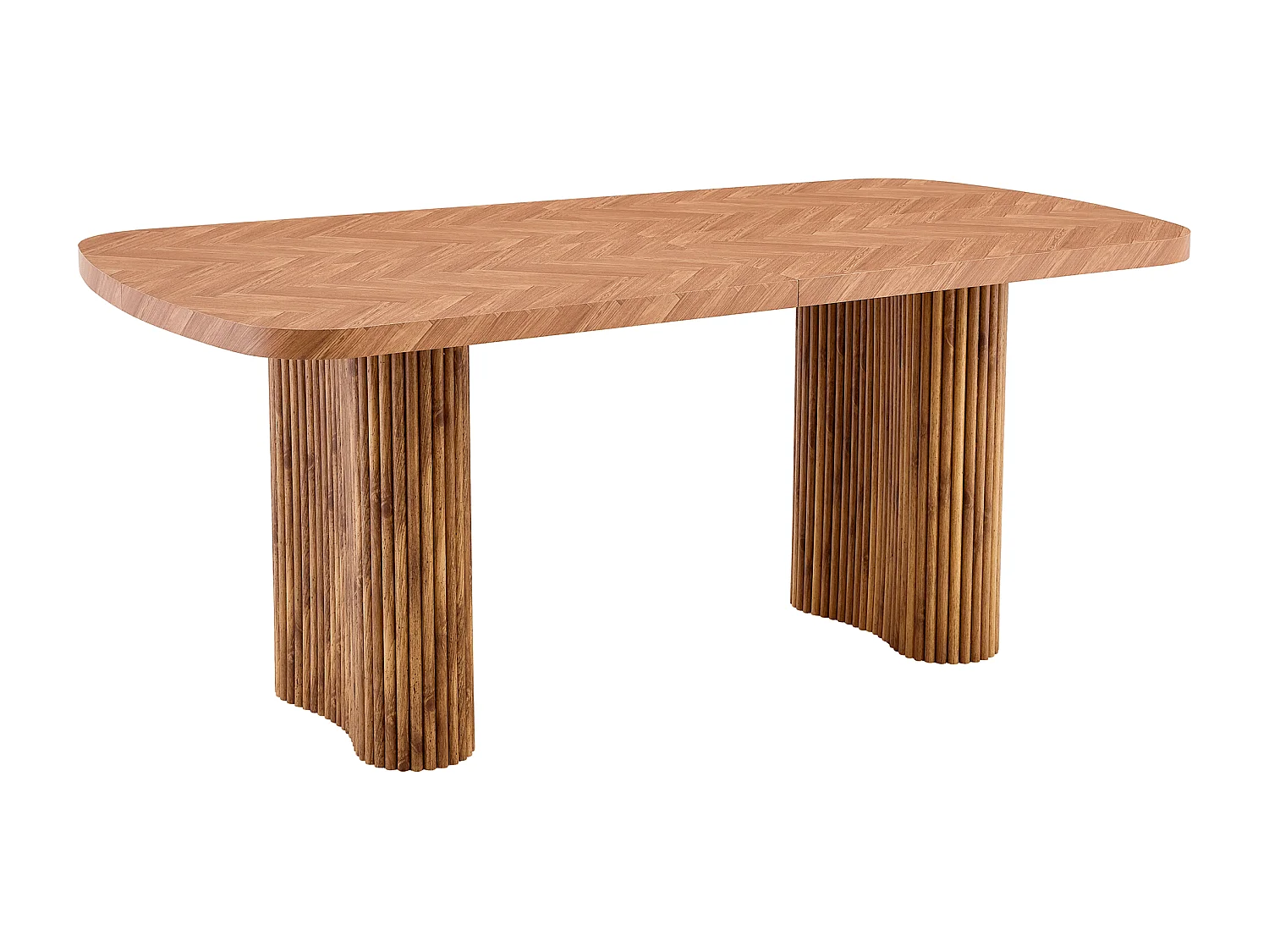Table à manger 180x90cm pour 4 à 6 personnes - Plateau texturé - Couleur bois