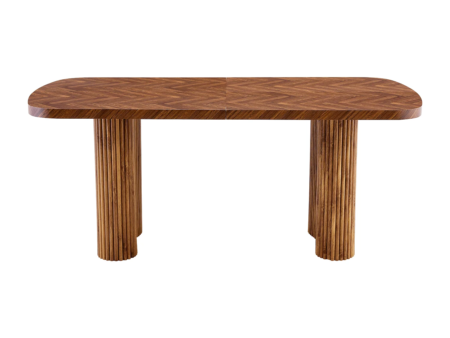 Table à manger 180x90cm pour 4 à 6 personnes en couleur bois - Plateau texturé foncé