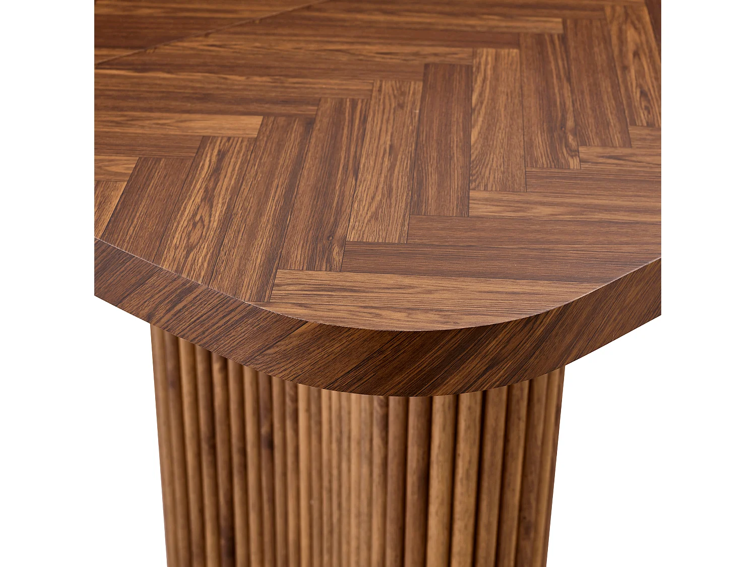 Table à manger 180x90cm pour 4 à 6 personnes en couleur bois - Plateau texturé foncé