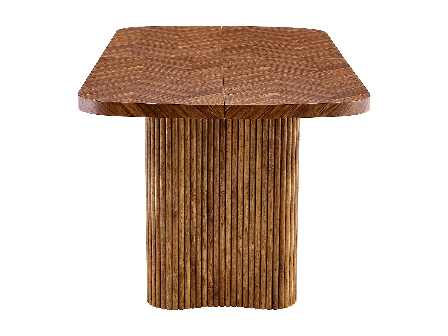 Table à manger 180x90cm pour 4 à 6 personnes en couleur bois - Plateau texturé foncé