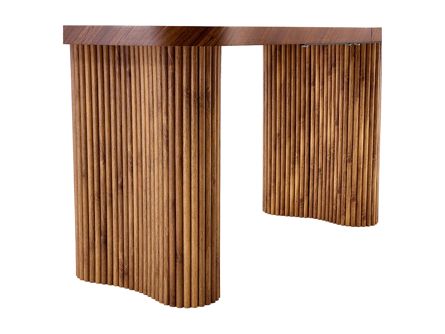 Table à manger 180x90cm pour 4 à 6 personnes en couleur bois - Plateau texturé foncé