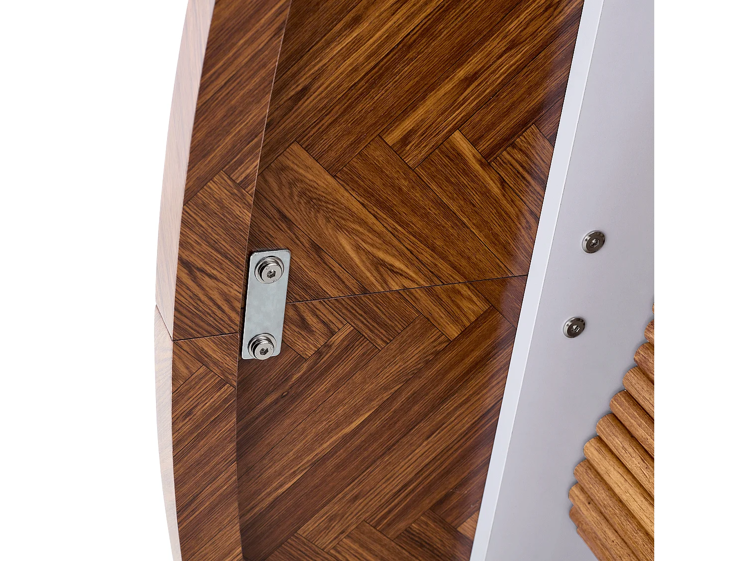 Table à manger 180x90cm pour 4 à 6 personnes en couleur bois - Plateau texturé foncé