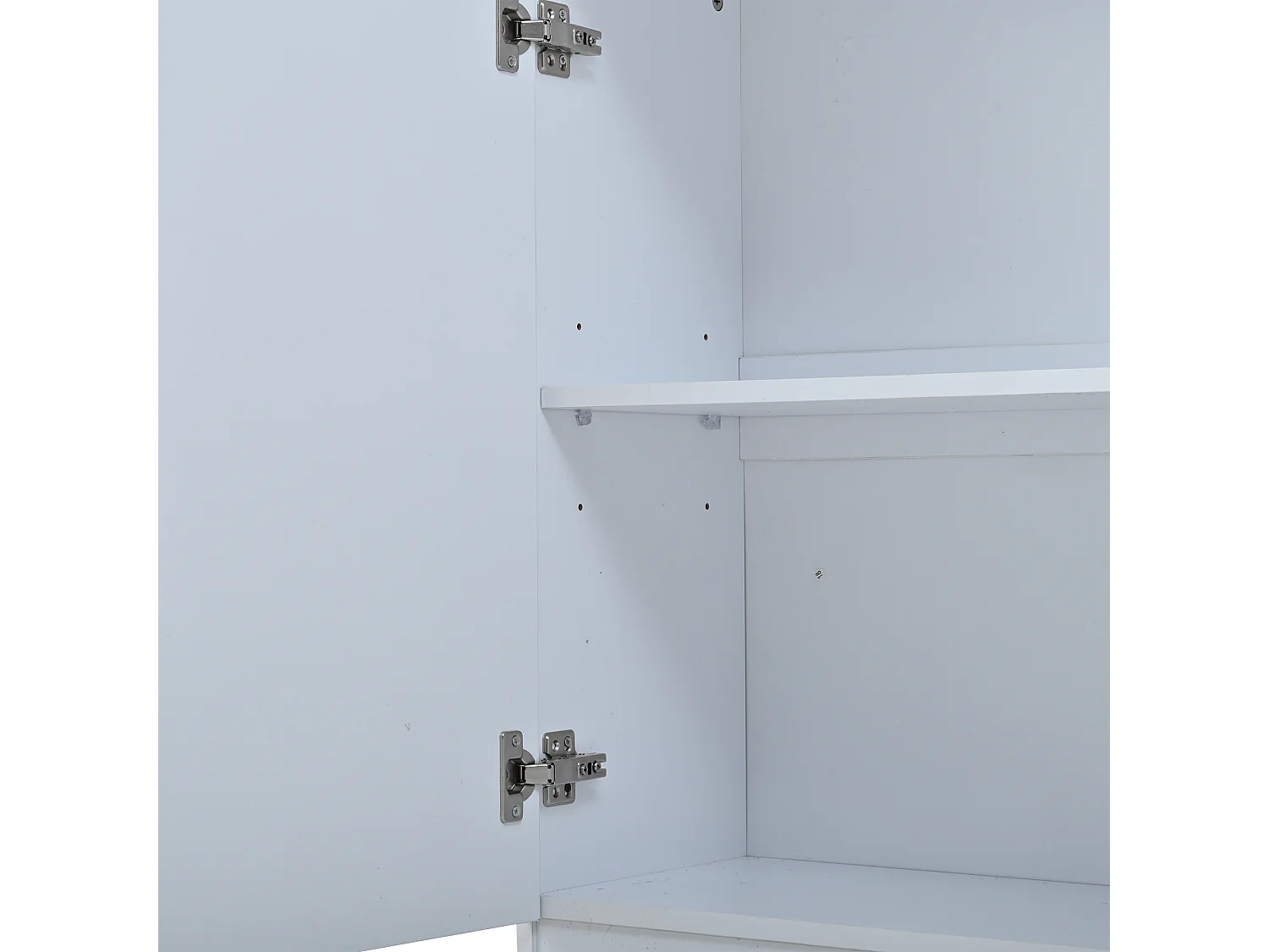 Vitrine avec 2 portes vitrées et LED - Blanche 80 x 30 x 200 cm - Bois en PB