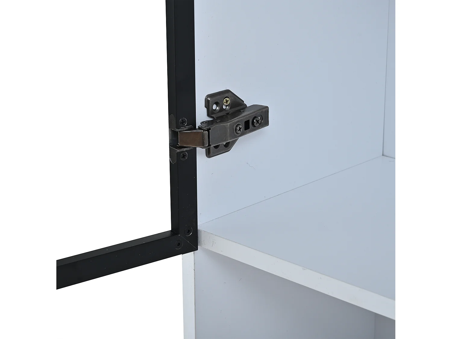 Vitrine avec 2 portes vitrées et LED - Blanche 80 x 30 x 200 cm - Bois en PB