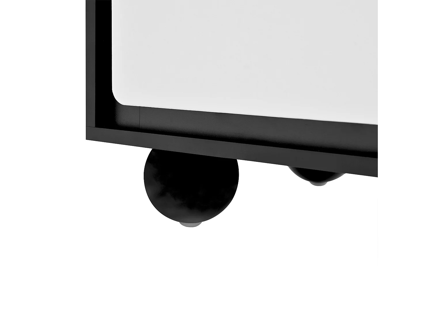 Commode avec 6 tiroirs - Pieds ronds métal - Noir et blanc