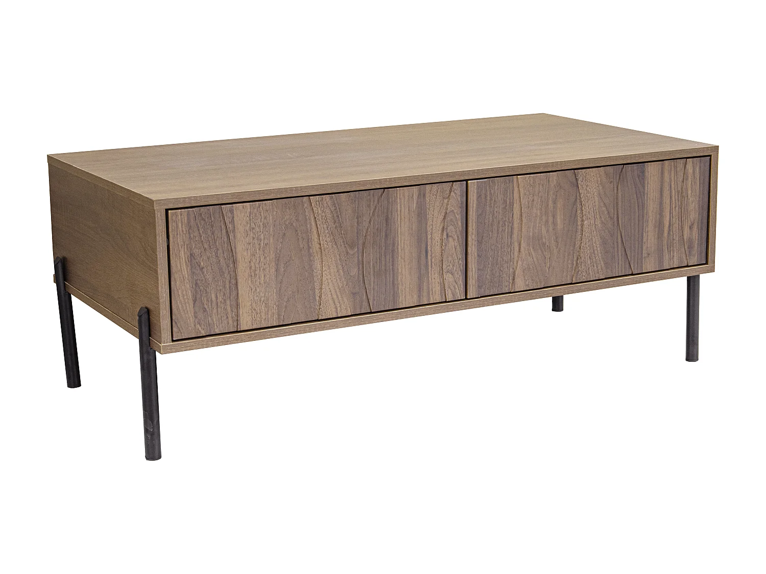 Table basse de style rétro avec 2 tiroirs 105x55x41cm - Couleur bois
