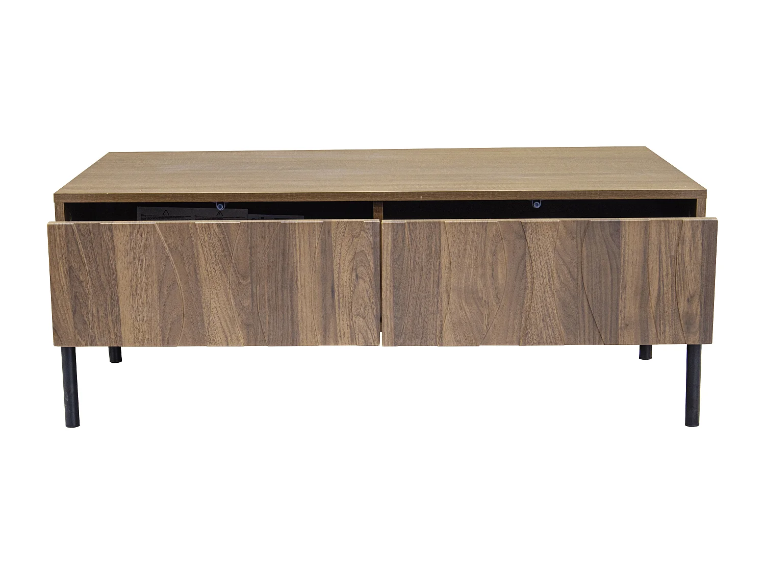 Table basse de style rétro avec 2 tiroirs 105x55x41cm - Couleur bois