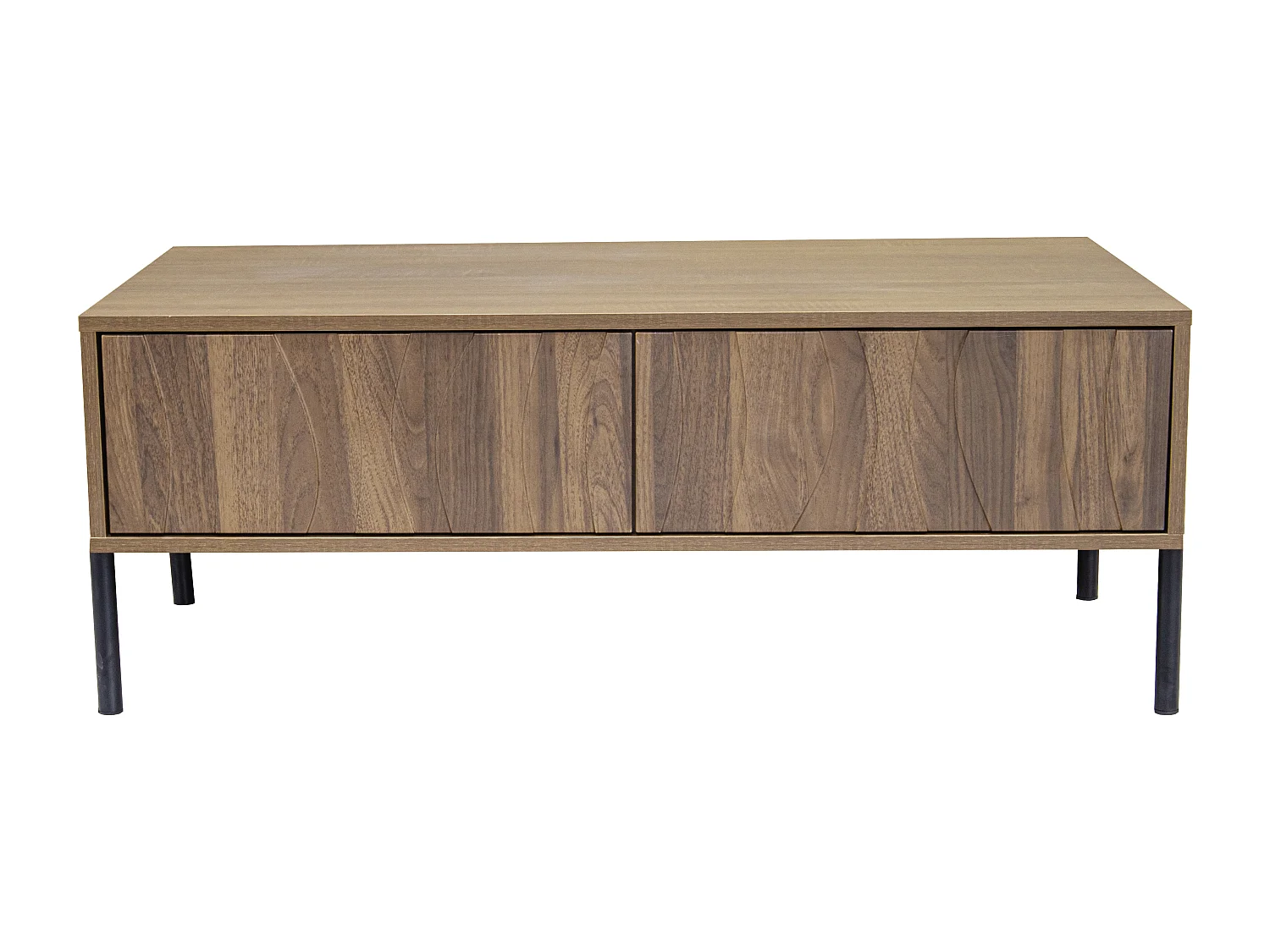 Table basse de style rétro avec 2 tiroirs 105x55x41cm - Couleur bois
