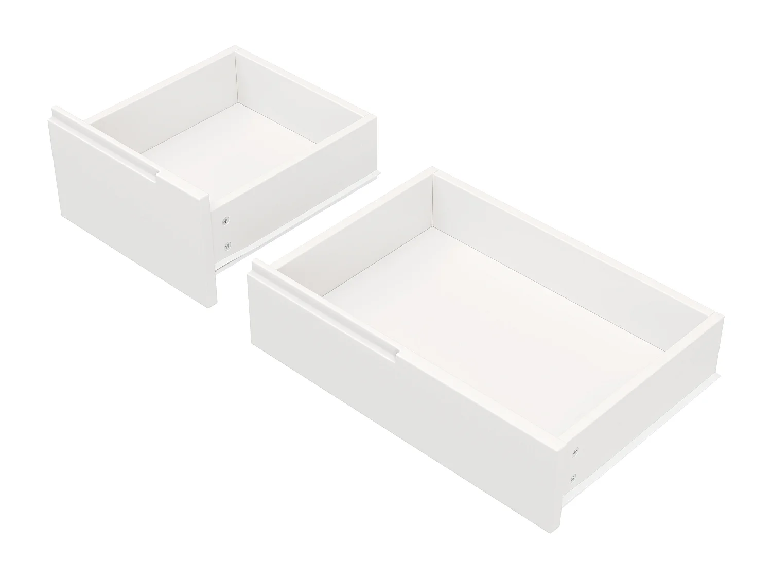 Îlot central de cuisine avec 8 tiroirs - Desserte à roulettes avec plateau rabattable - Blanc