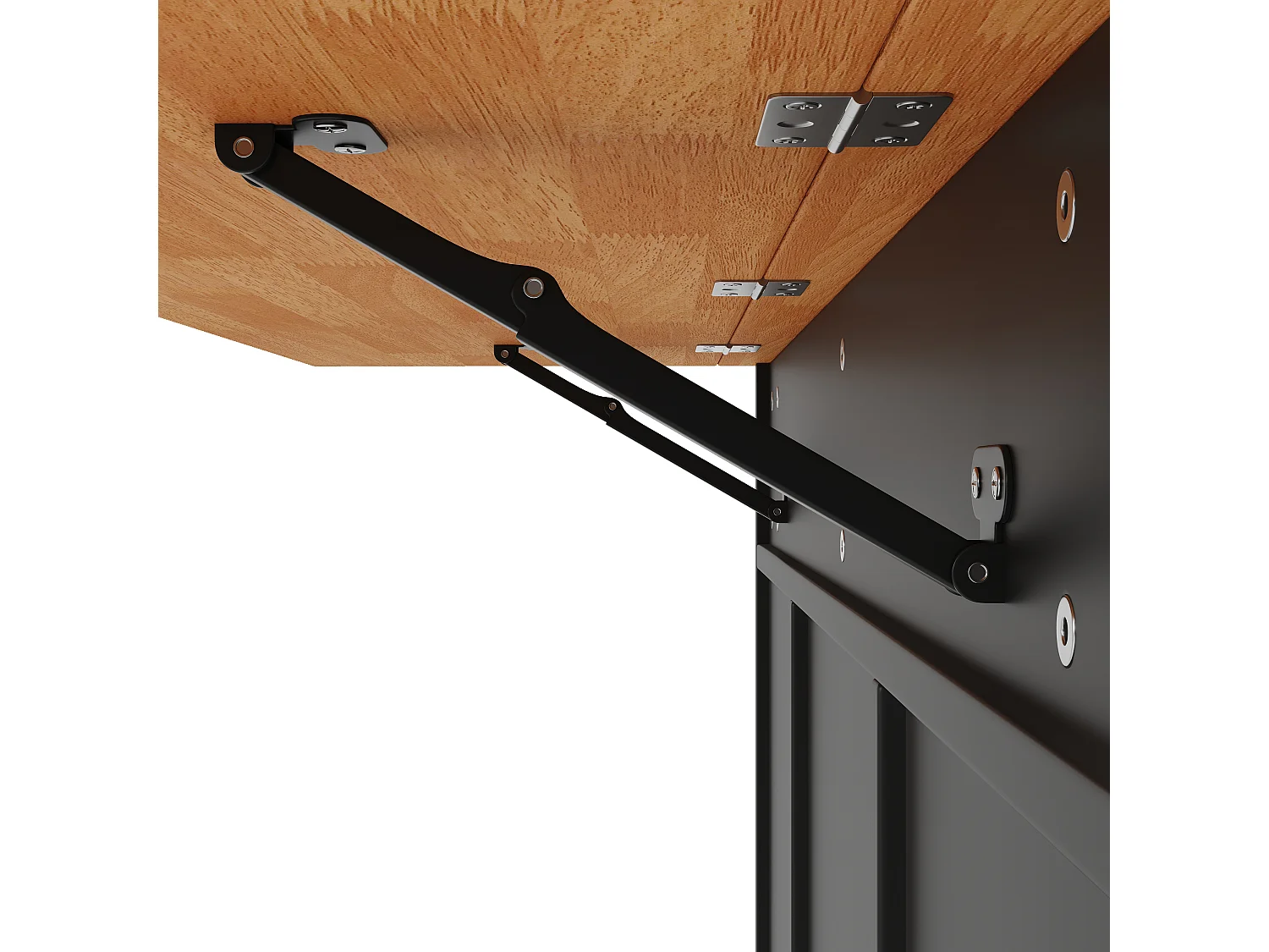 Isola cucina con 8 cassetti - Carrello con piano ribaltabile - Nero