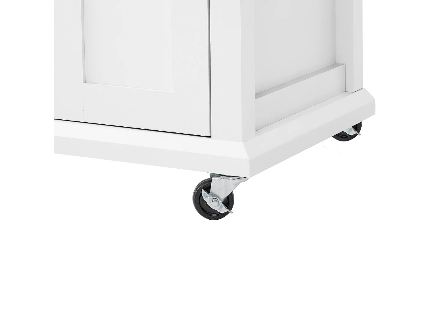 Îlot central de cuisine blanc sur roulettes - 4 tiroirs et 2 portes - Plateau rabattable 107x45（70）cm