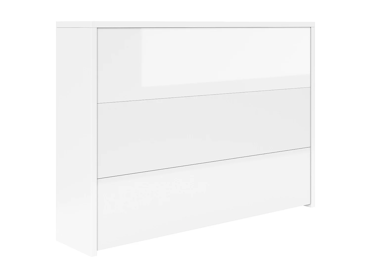 Bureau pliable à roulettes avec chargeur sans fil - Finition brillante blanche