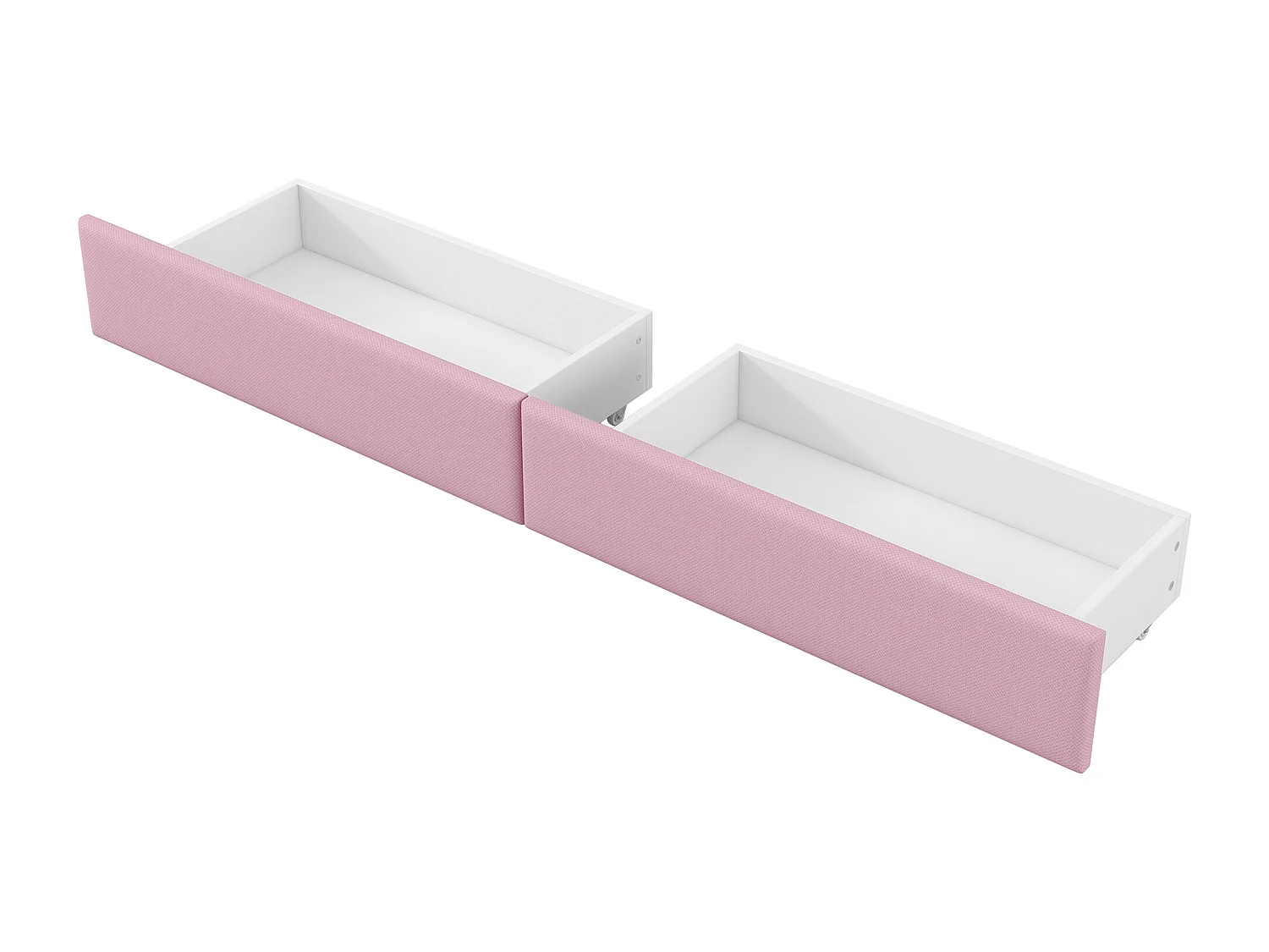 Lit banquette enfant 90x200 cm avec ports USB et LED bureau - Lit capitonné avec 2 tiroirs - Rose