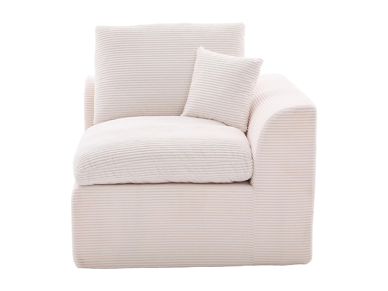 Poltrona semplice con cuscino in velluto a coste - Beige