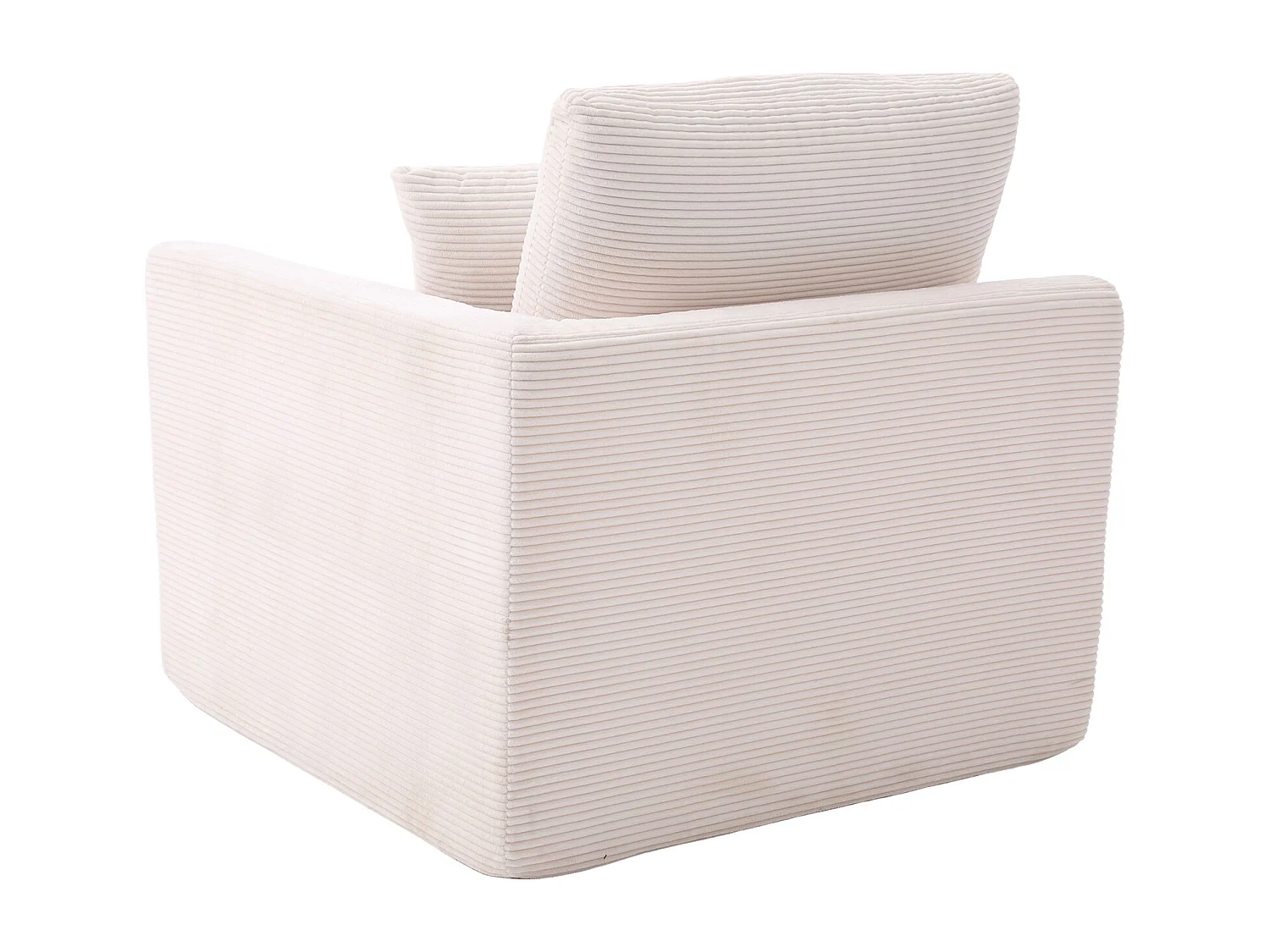 Poltrona semplice con cuscino in velluto a coste - Beige