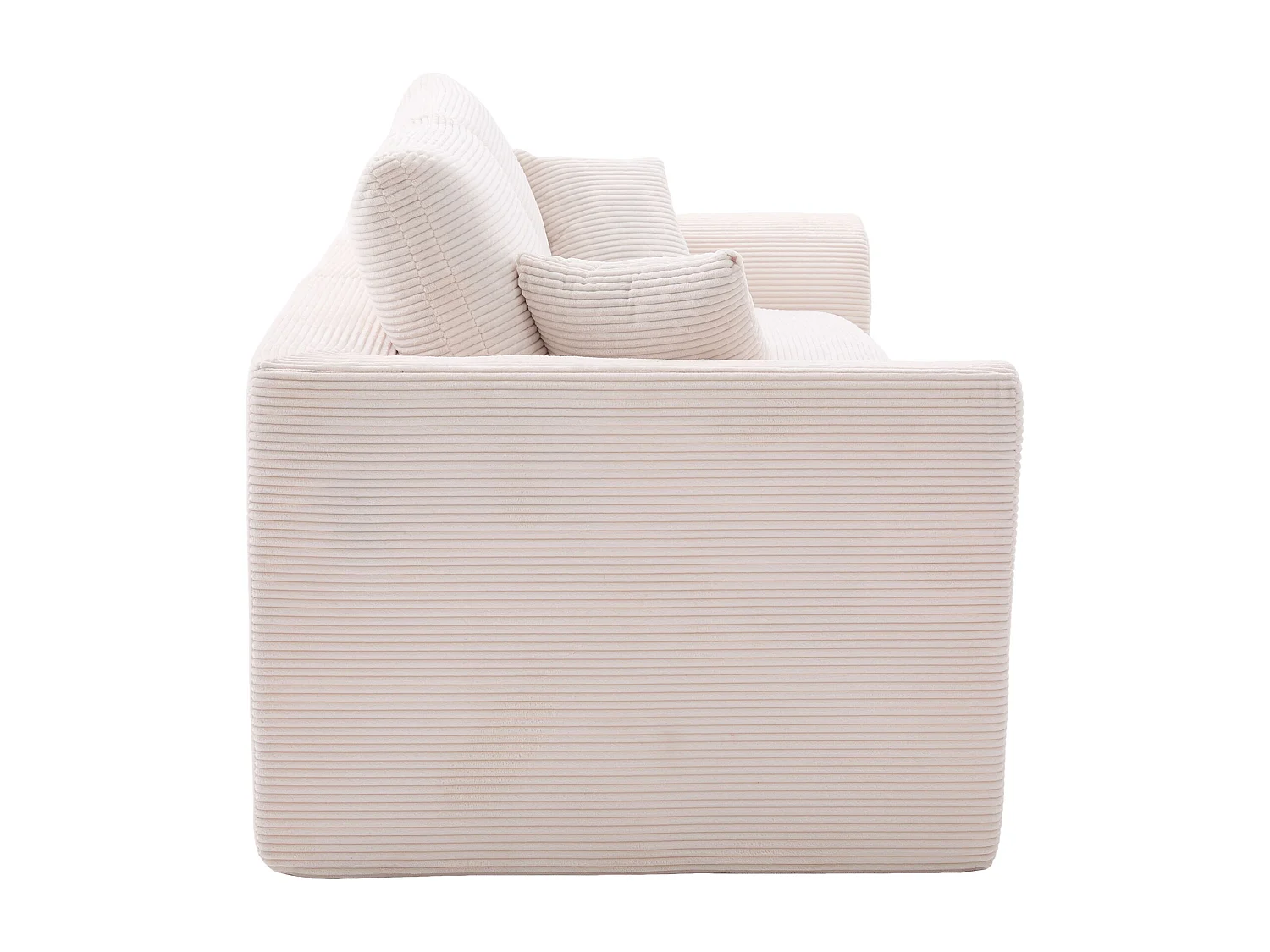 Poltrona semplice con cuscino in velluto a coste - Beige