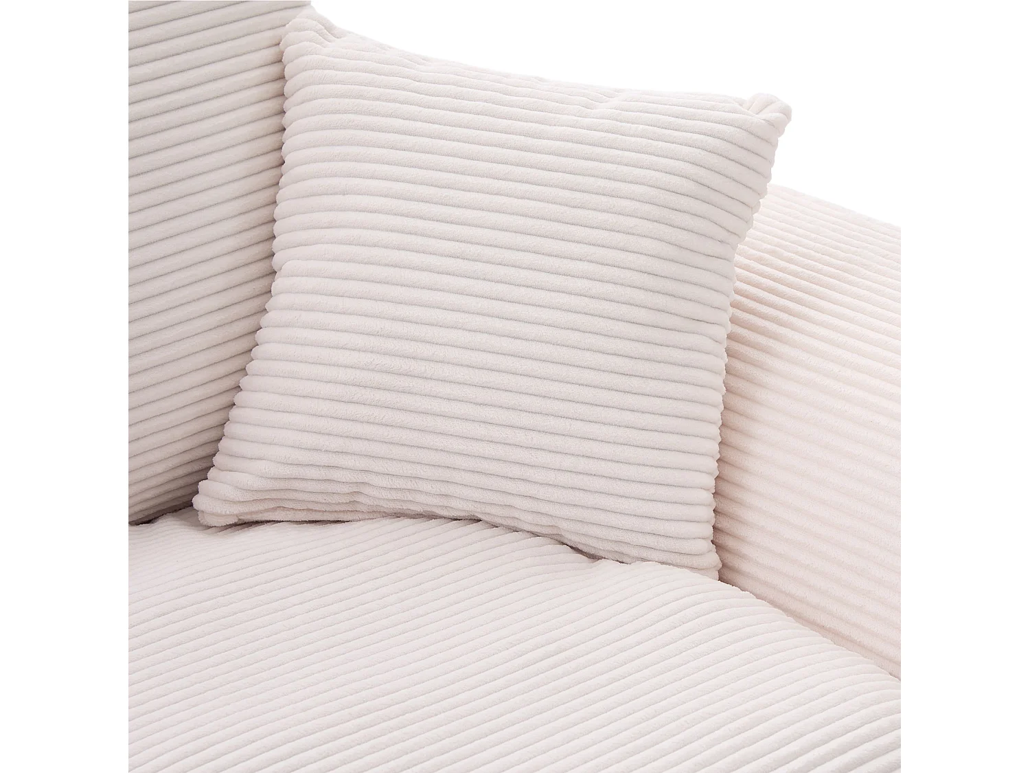 Poltrona semplice con cuscino in velluto a coste - Beige