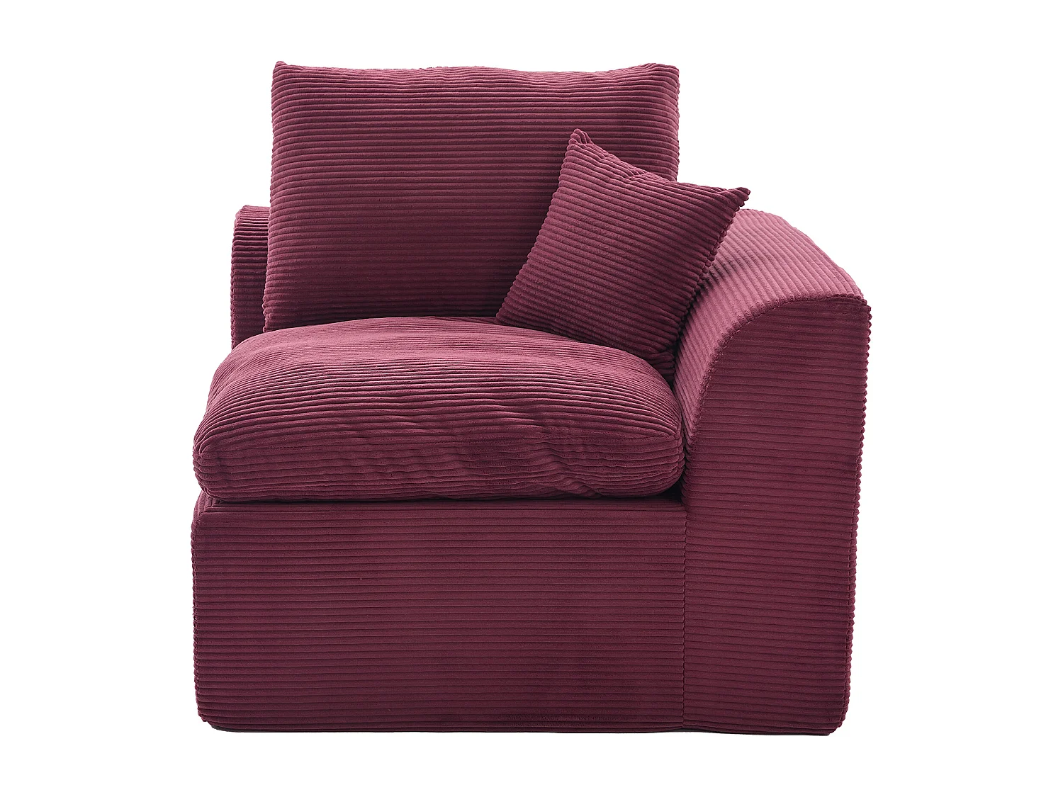 Poltrona semplice con cuscino in velluto a coste - Colore bordeaux