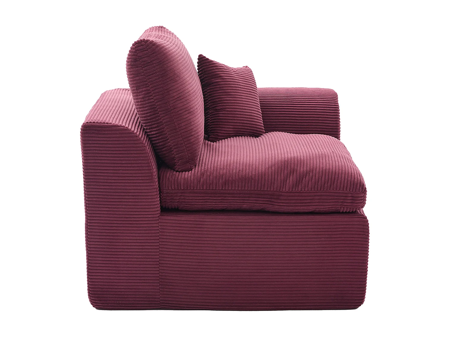 Poltrona semplice con cuscino in velluto a coste - Colore bordeaux