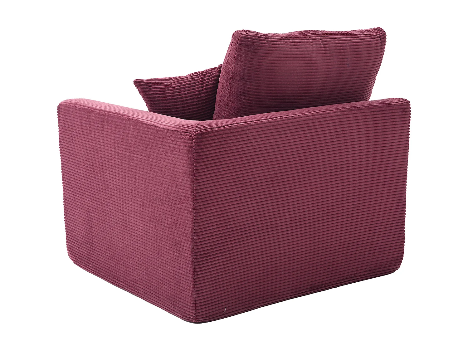 Poltrona semplice con cuscino in velluto a coste - Colore bordeaux