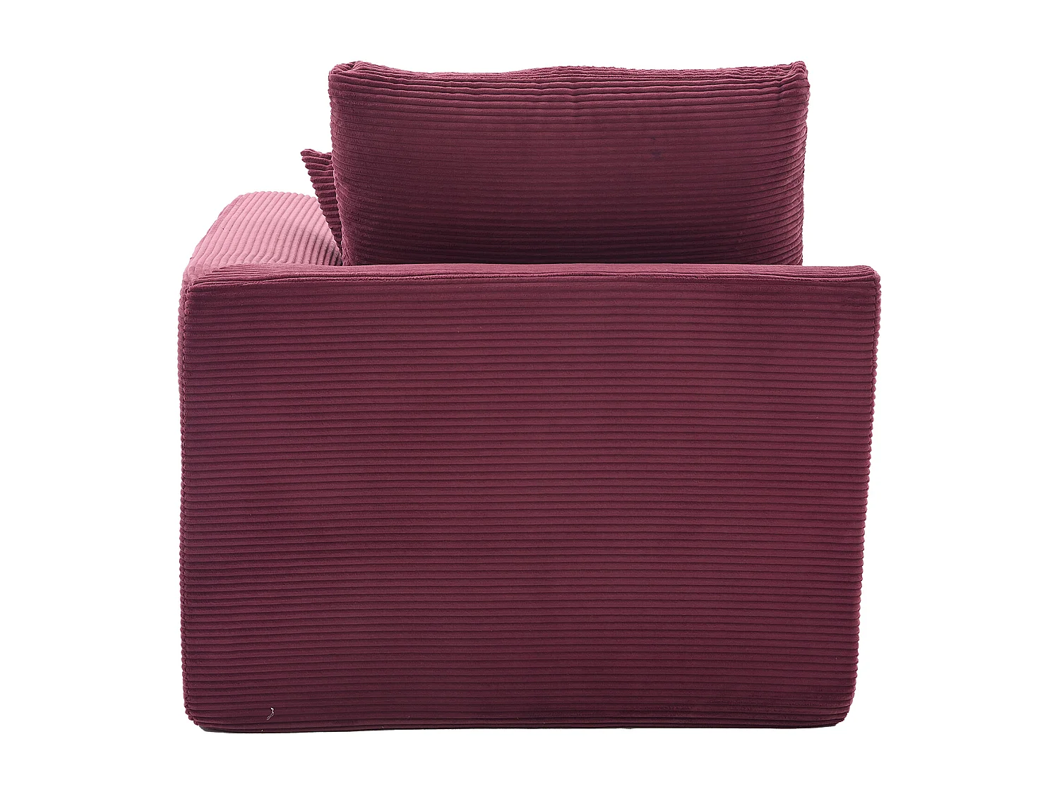 Poltrona semplice con cuscino in velluto a coste - Colore bordeaux