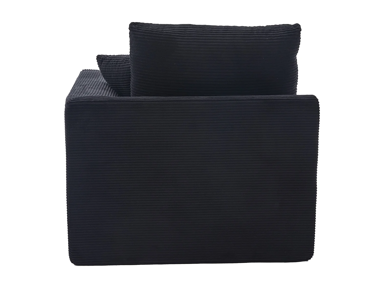 Poltrona semplice con cuscino in velluto a coste - Nero