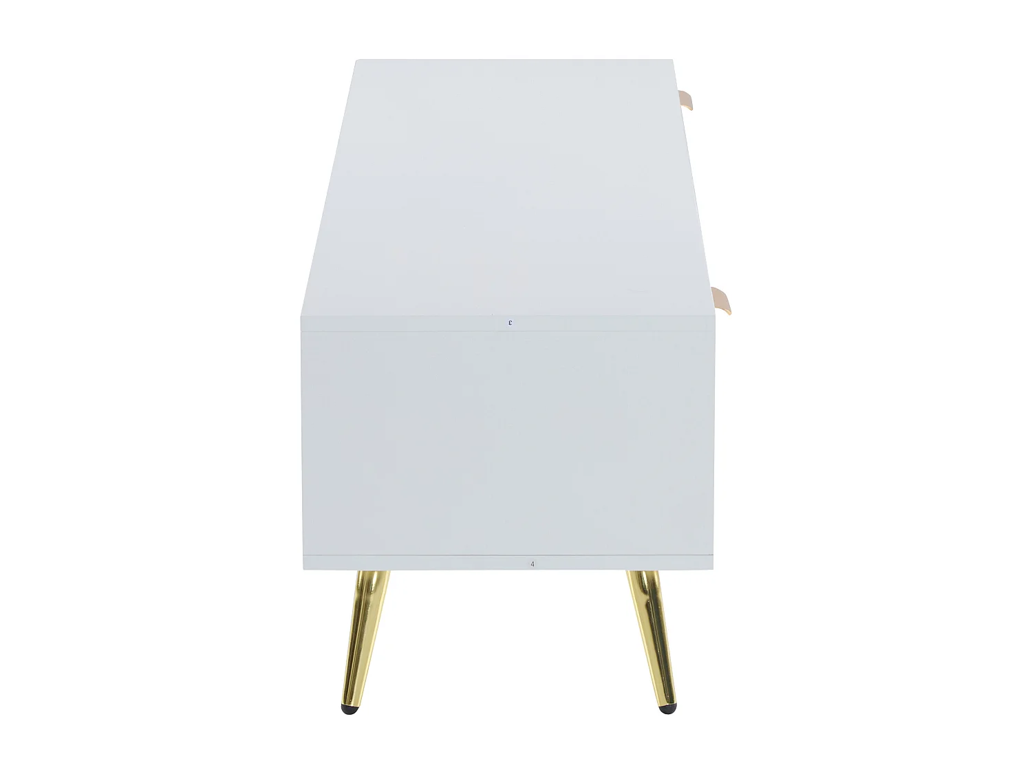 TV-meubel met 1 lade en 2 deuren - Honingraatpatroon - Metalen poten - Wit