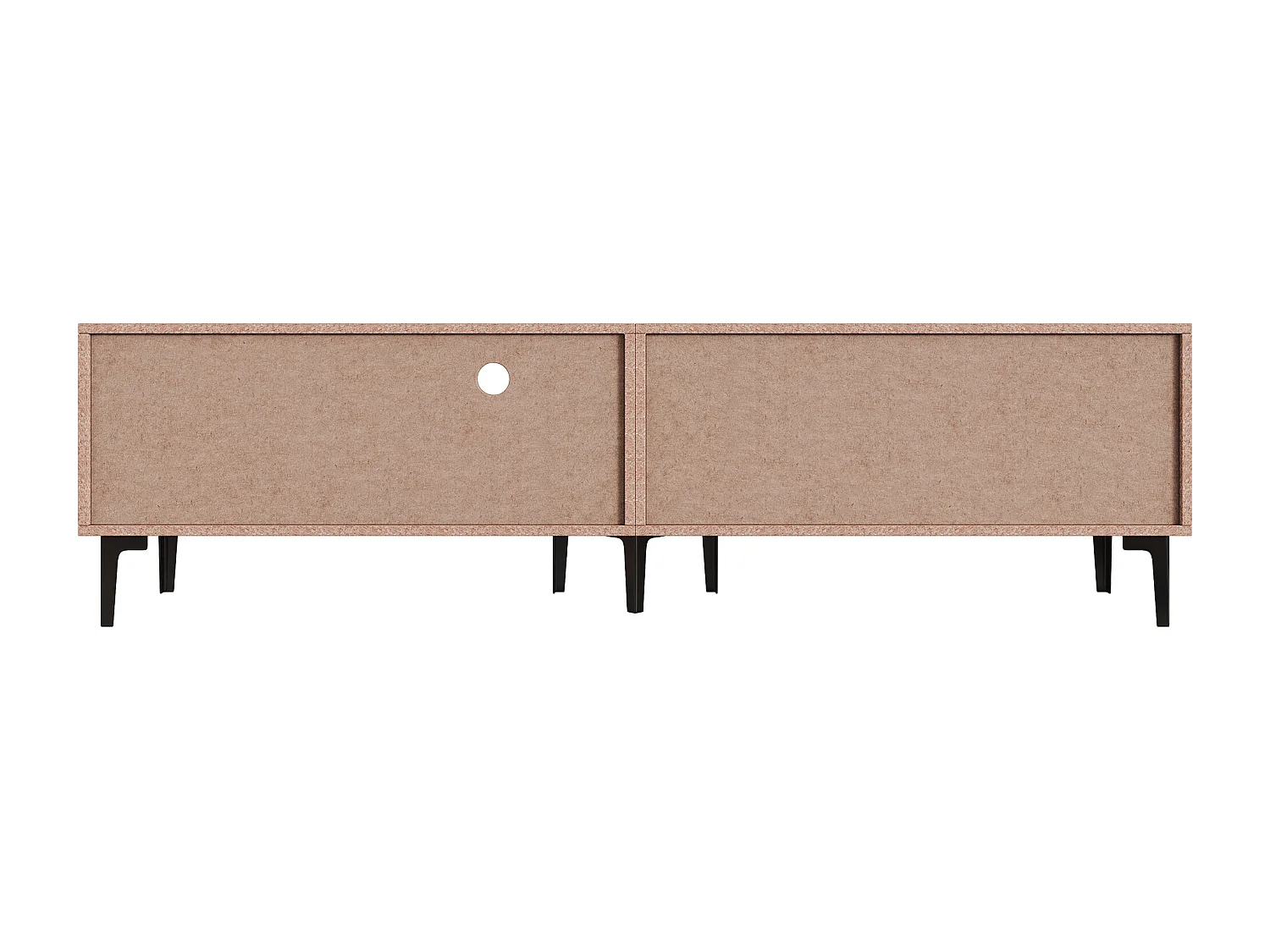 Tv-meubel voor een 80-inch tv in donker eikenhout - 3 deuren - Zwart frame