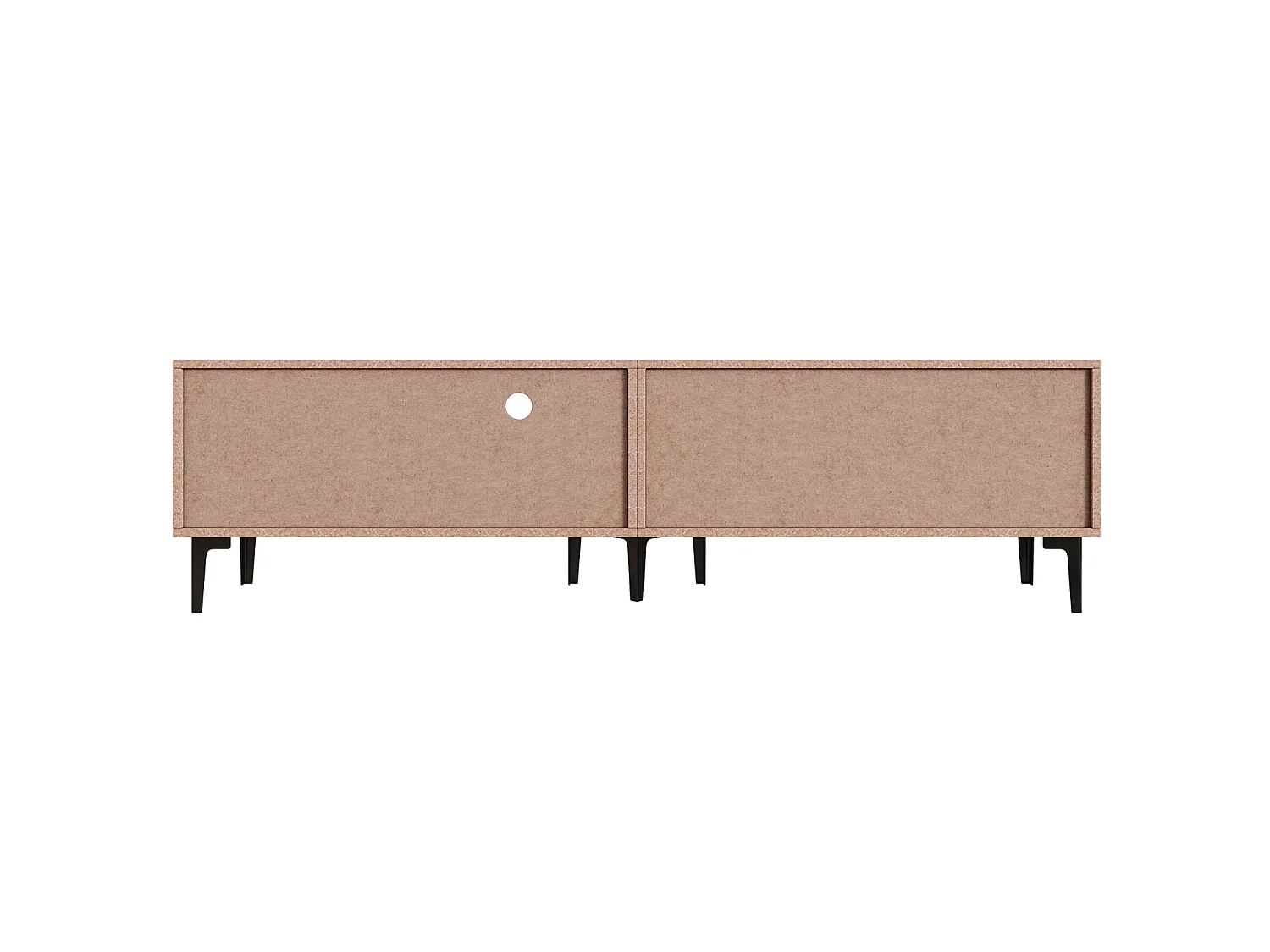 Meuble TV pour télé de 80 pouces en couleur chêne foncé - 3 portes