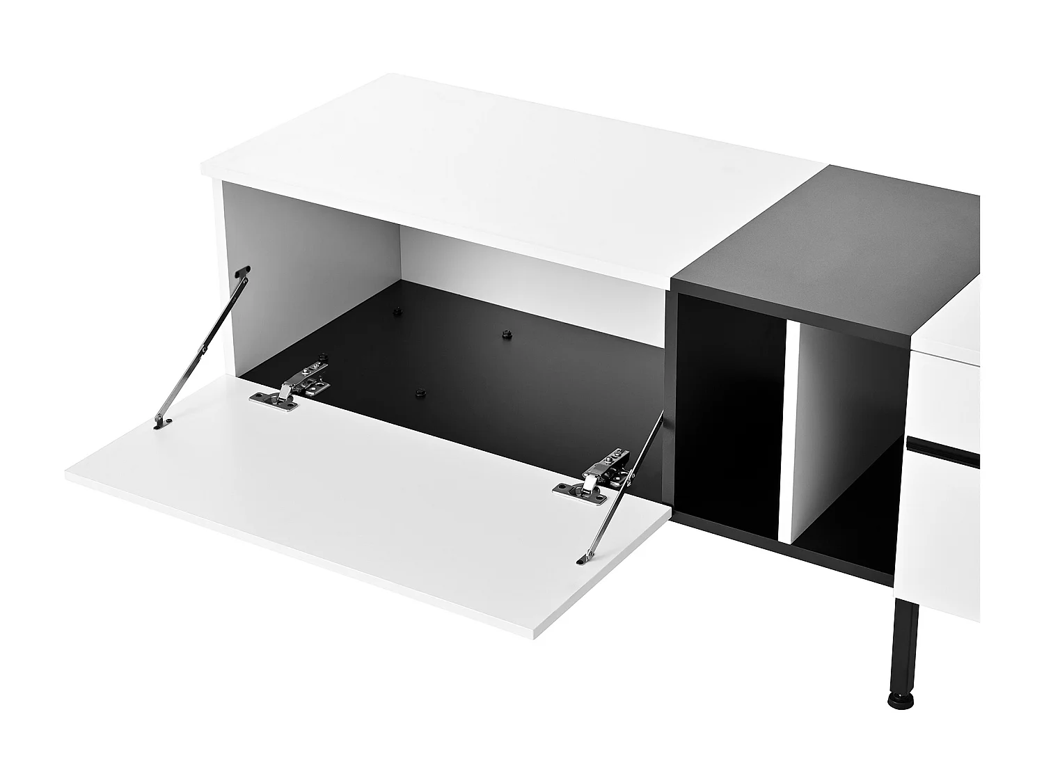 Mobile TV bianco 180cm con 3 ante - Legno PB - Colore bianco e nero