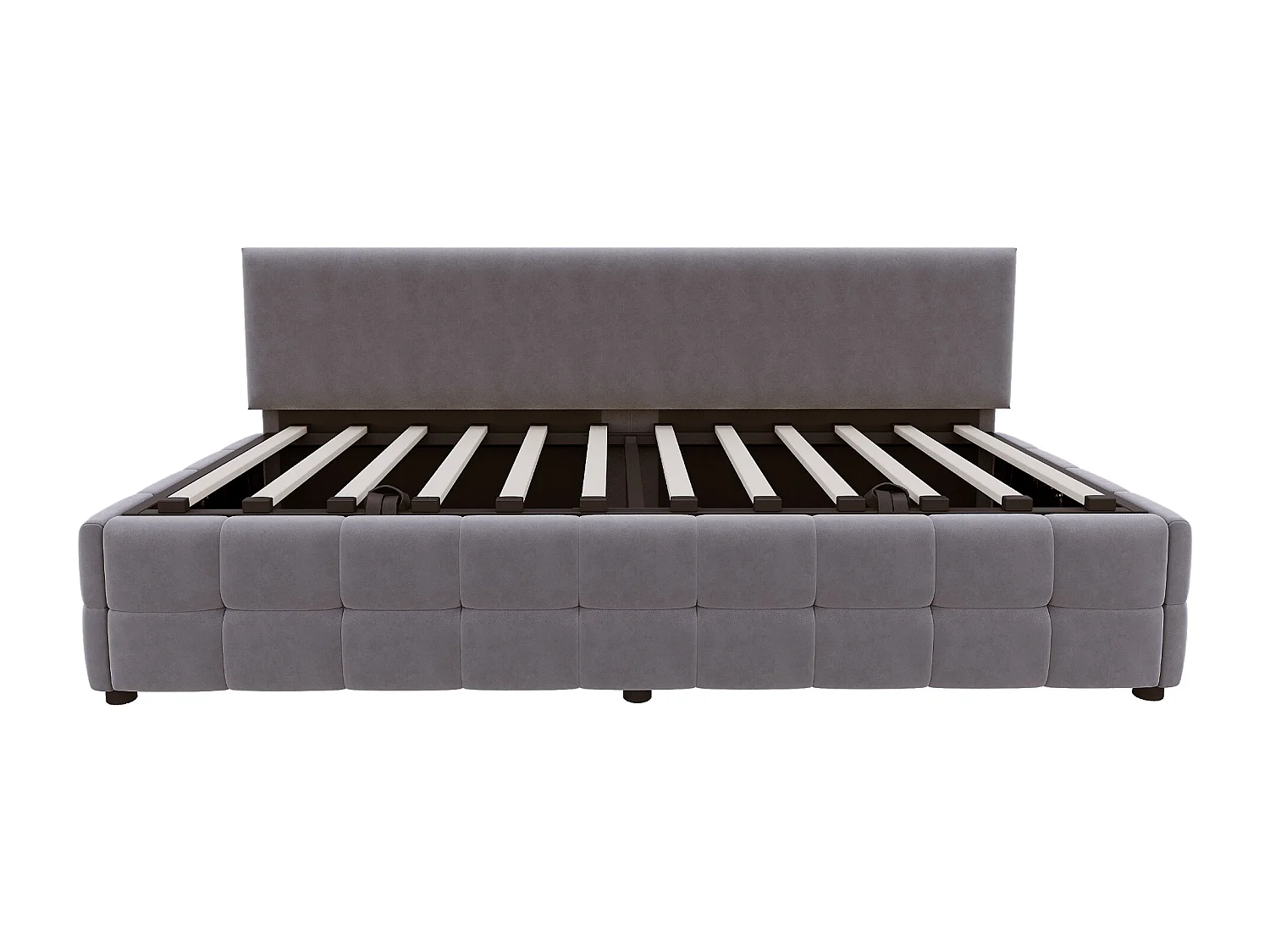 Lit coffre 90 x 200 cm avec rangement - Lit simple multifonctionnel en velours gris foncé