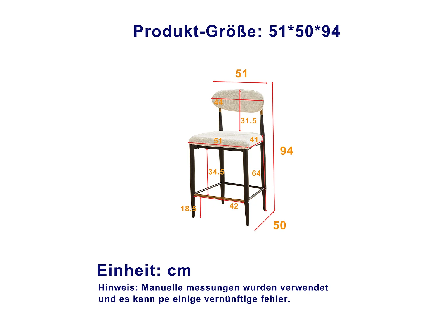 Lot de 2 tabourets de bar en tissu beige - Cadre en métal noir et marron
